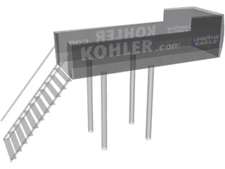 Flag Stand 3D Model preview