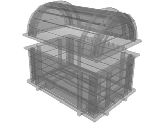 Pirate Treasure Chest 3D Model preview