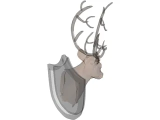 Deer on Wall 3D Model preview