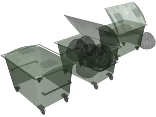Plastic Dumpsters 3D Model preview