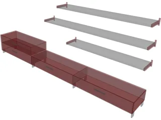 Bookcase 3D Model preview