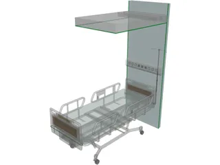 Hospital Bed Hillrom 3D Model preview