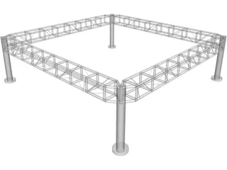 Metal Lighting Rig 3D Model preview