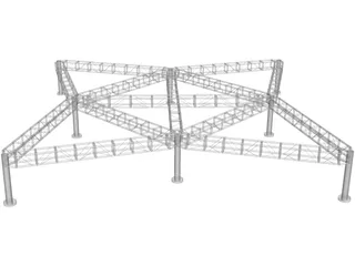 Metal Lighting Rig 3D Model preview