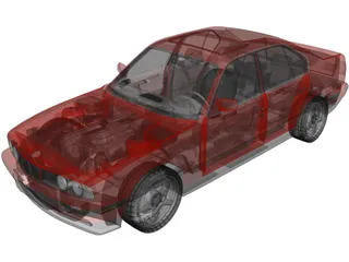 BMW 535i E34 (1990) 3D Model preview