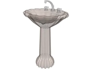 Pedestal Sink 3D Model preview