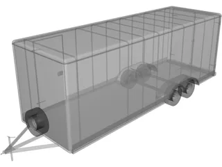 Trailer 22inch Wells Cargo 3D Model preview