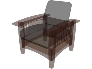 Leather Armchair 3D Model preview