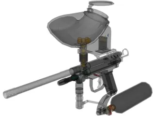 Paintball Gun 3D Model preview