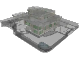 House 3 Story 3D Model preview