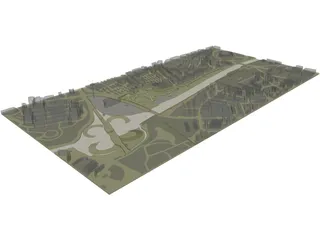 Madrid City Part 3D Model preview