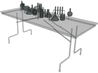 School Lab Table 3D Model preview