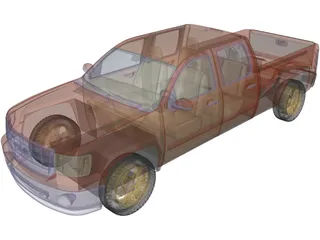 GMC Sierra Crew Cab (2013) 3D Model preview