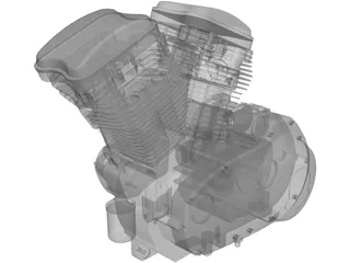 Buell XB9R Engine 3D Model preview