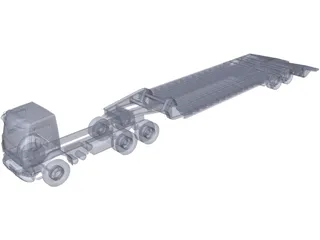Volvo Lowbed Truck 3D Model preview