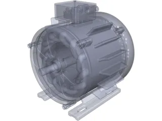 Asynchronous Electric AC Motor 3D Model preview