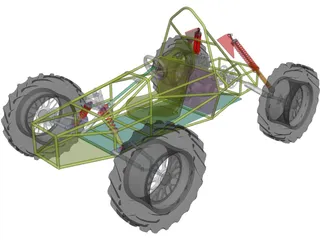 Chassis Kart Cross 3D Model preview