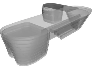 Futuristic Table 3D Model preview