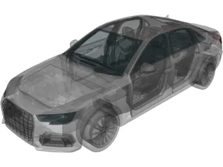 Audi A4 (2017) 3D Model preview