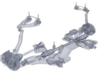 Honda Civic EG Suspension 3D Model preview