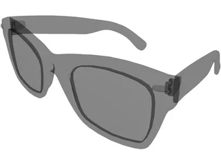 Rayban Type Glasses 3D Model preview