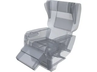 Airplane Business Class Chair 3D Model preview