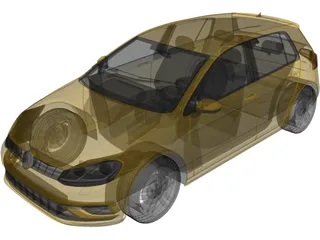 Volkswagen Golf (2017) 3D Model preview