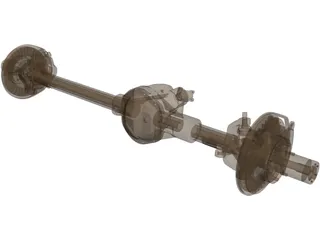 Ford High Pinion Dana 44 Front Axle 3D Model preview
