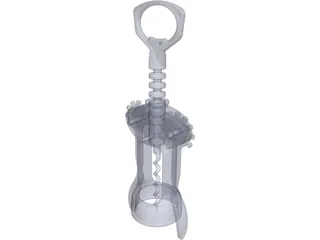 Wine Bottle Opener 3D Model preview