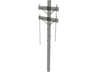 Utility Pole 3D Model preview