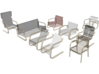 Armchair Collection 3D Model preview