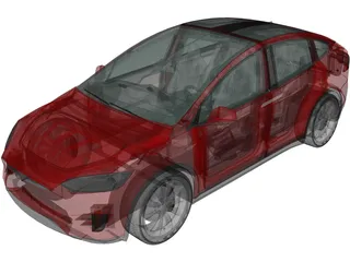 Tesla Model X (2017) 3D Model preview