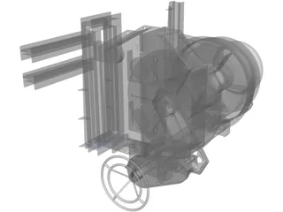 Hydraulic Winch 3D Model preview