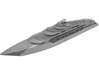 Yacht Mega 3D Model preview
