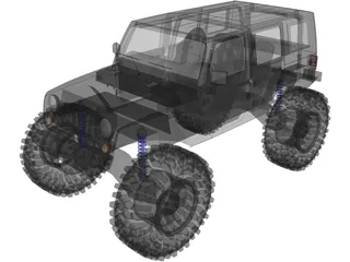 Jeep Wrangler Unlimited (2017) [Lifted] 3D Model preview