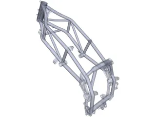 Enduro Motorcycle Frame 3D Model preview