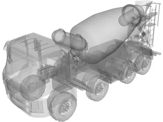 Mixer Truck 3D Model preview