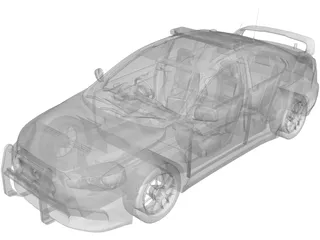 Mitsubishi Lancer Evolution X Police 3D Model preview
