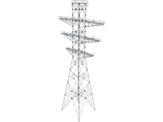 Electrical Tower 3D Model preview
