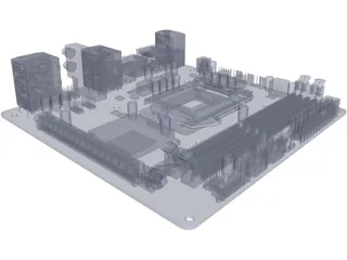 Gigabyte B360N Motherboard 3D Model preview