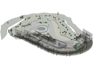Luigi Circuit Racing Track 3D Model preview
