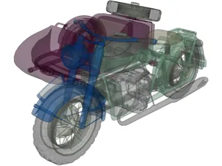 BMW R75 Motorcycle 3D Model preview