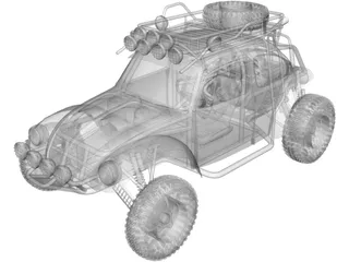 Volkswagen Beetle Trophy Truck 3D Model preview