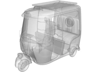 Tuk-Tuk Auto Rickshaw 3D Model preview