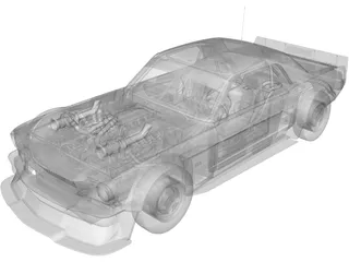 Ford Mustang Hoonicorn (1965) 3D Model preview