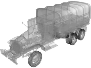 GMC Military Truck 3D Model preview