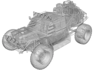 Military Armored Buggy 3D Model preview