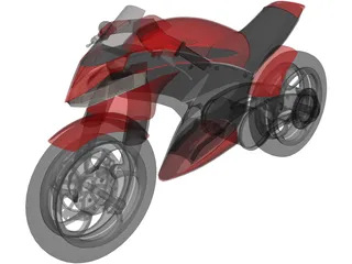 Futuristic Motorcycle 3D Model preview