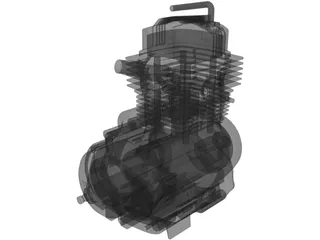 Honda 150 Engine 3D Model preview