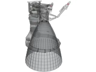 NASA Saturn 5 Rocketdyne F1 Engine 3D Model preview